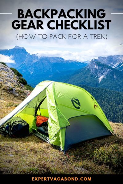 My backpacking gear checklist: Everything you need to pack for a trek. #Backpacking #Gear #Checklist