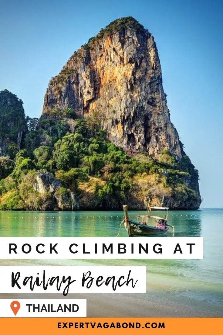 Check out my guide to Rock Climbing Limestone Cliffs At Railay Beach! More at expertvagabond.com