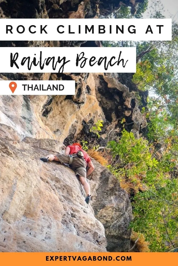 Check out my guide to Rock Climbing Limestone Cliffs At Railay Beach! More at expertvagabond.com