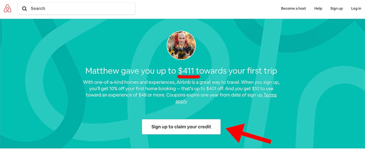 Airbnb Discount Page