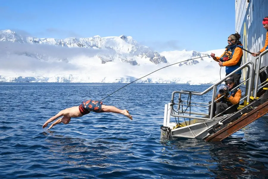 Polar Plunge in Antarctica