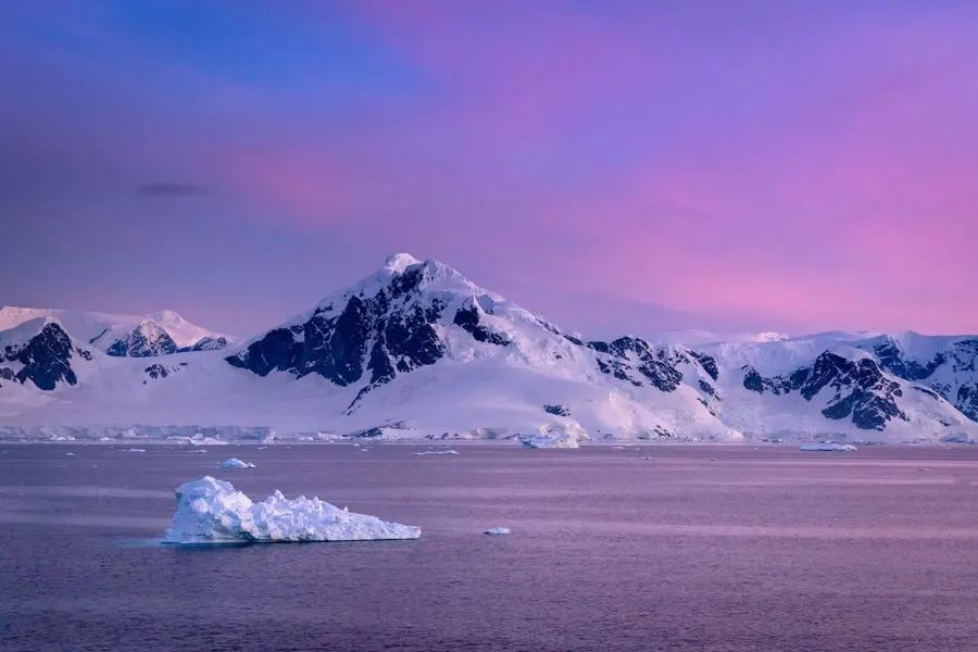 Colorful Sunset in Antarctica