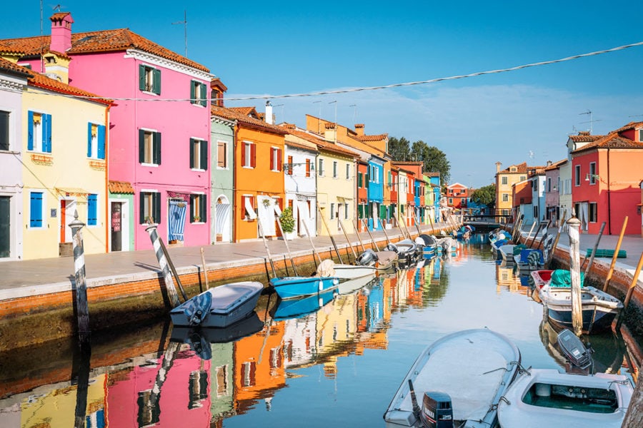 Boats line the Canals