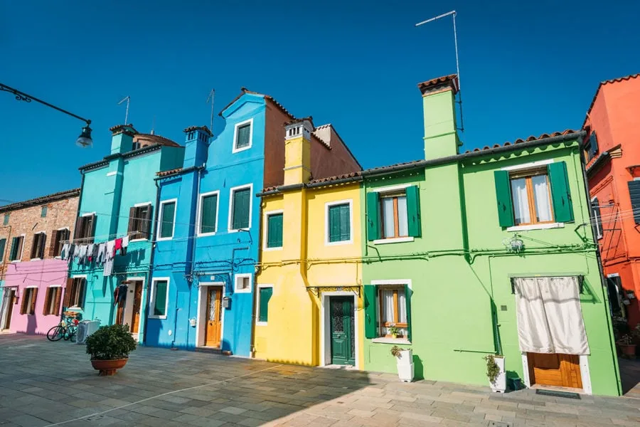 Blue, Yellow, and Green Homes