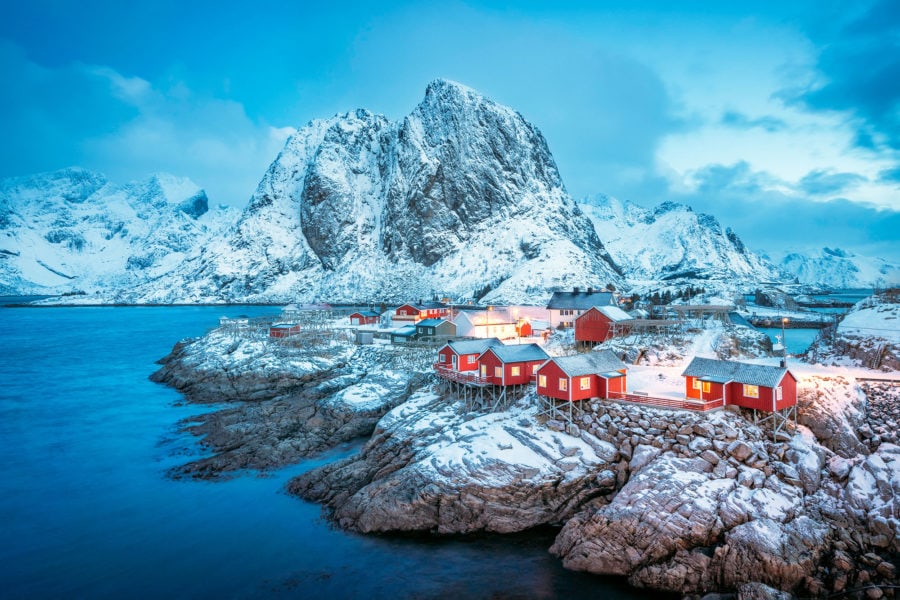 Snow Covered Mountains in Norway