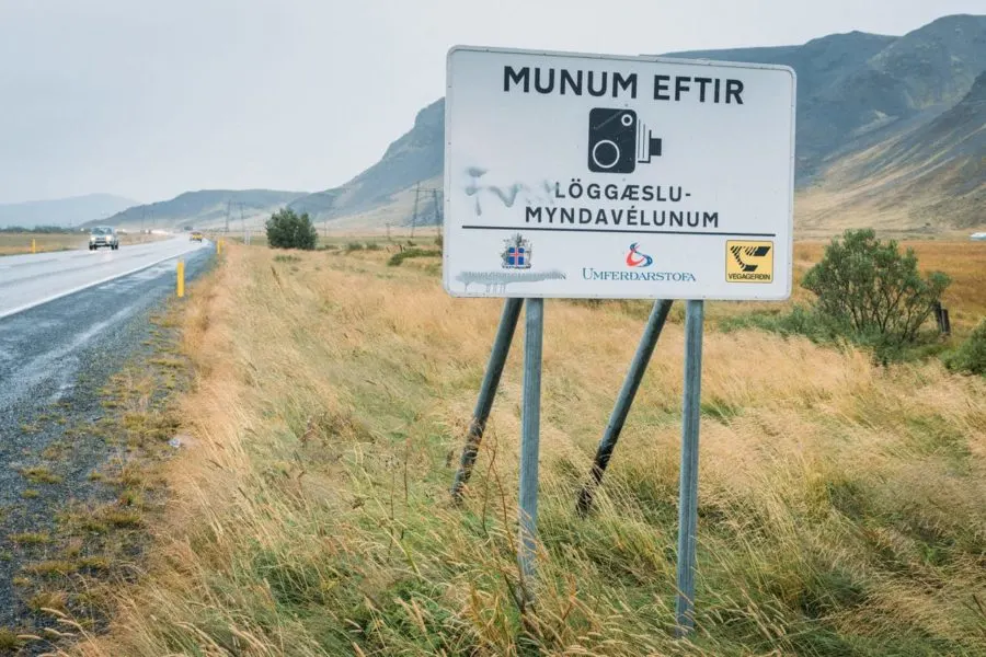 Speed Trap Sign on Route 1