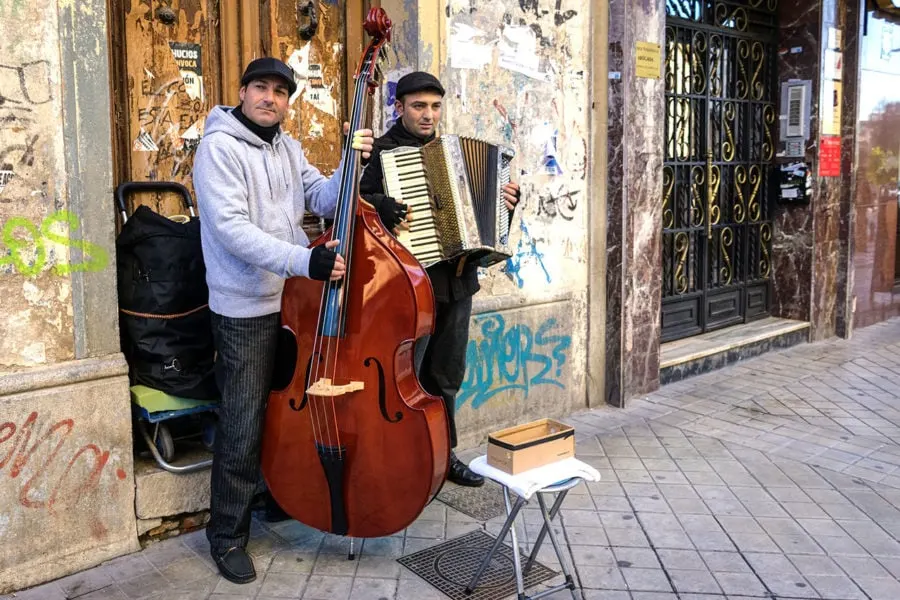 Buskers Playing on the Street