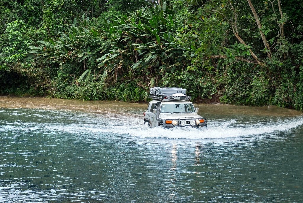 Crossing Rivers in the Jungle River crossing in Costa Rica