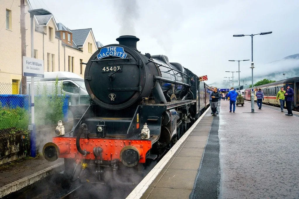 Train in Scottish Highlands