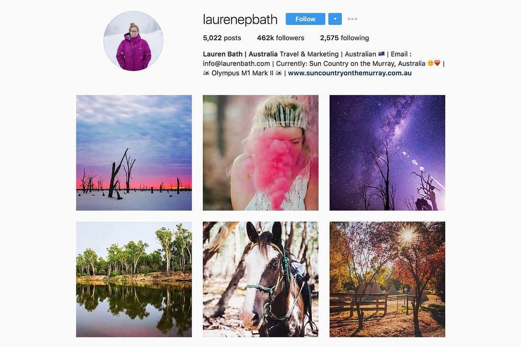 instagram travel photographer lauren bath - nature instagram accounts to follow