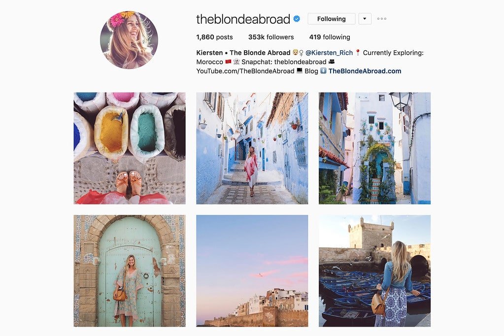 Travel with Kiersten on Instagram