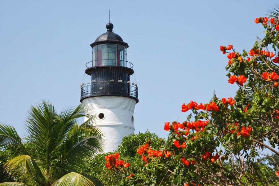 Key West Lighthouse with Flowers