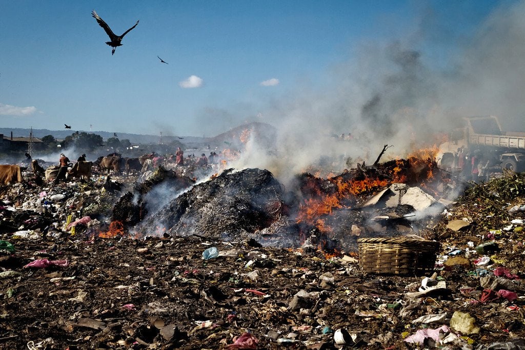 Managua Nicaragua La Chureca Burning Garbage