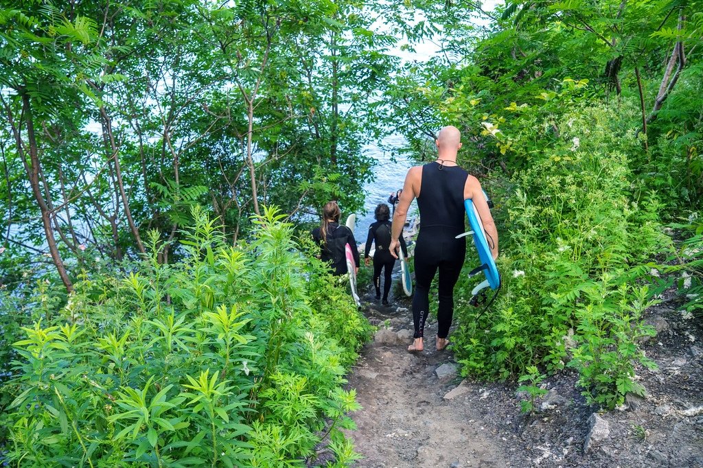 Hiking to the Lineup Montreal Surfing