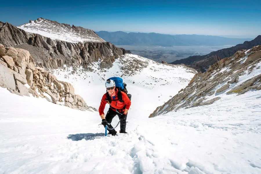 Climbing the Chute with Ice Axe & Crampons