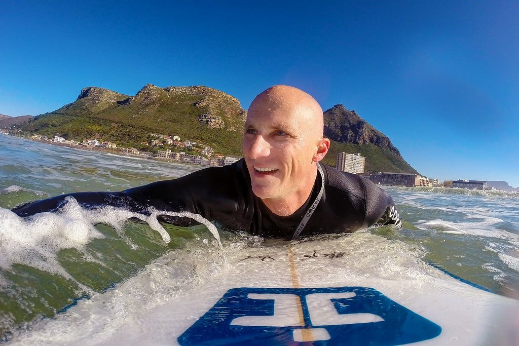 Paddling Muizenberg Beach