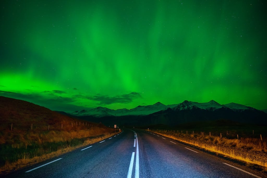Driving Under the Northern Lights Northern Lights in Iceland