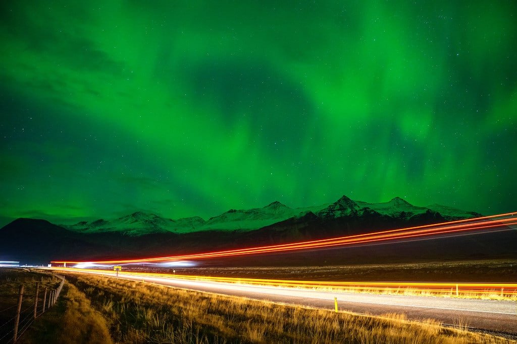 Light Trails - 13 Seconds, f/4.0, ISO2000 Northern Lights Iceland