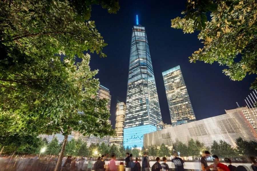 911 Memorial at Night