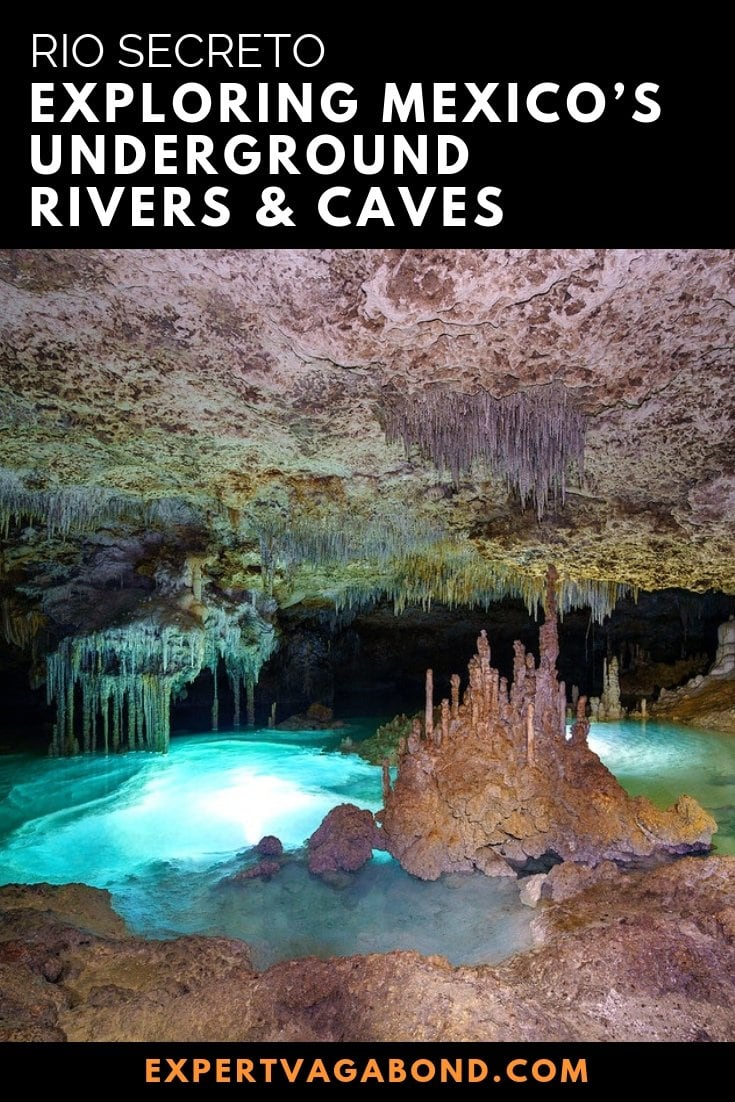 The Amazing Rio Secreto in Mexico Exploring underground caves and rivers in the Yucatan at Rio Secreto. More at ExpertVagabond.com