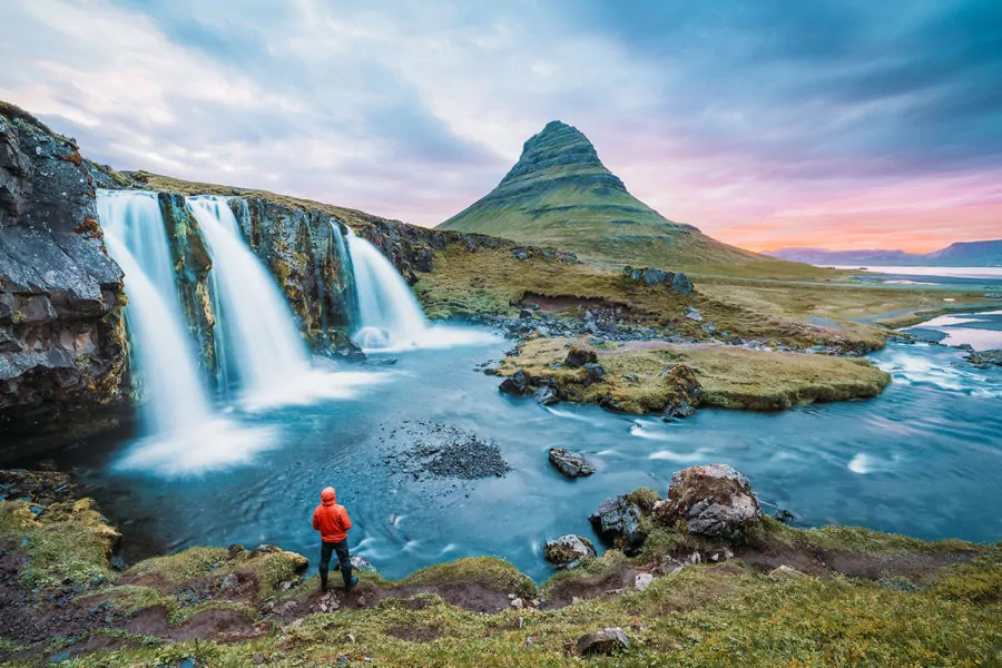 Kirkjufellsfoss Waterfall in Snaefellsnes