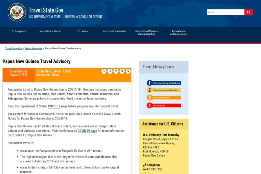 Travel Advisory Site