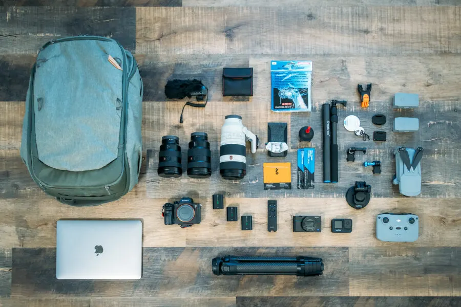 Lightweight camera outlet bag for travel