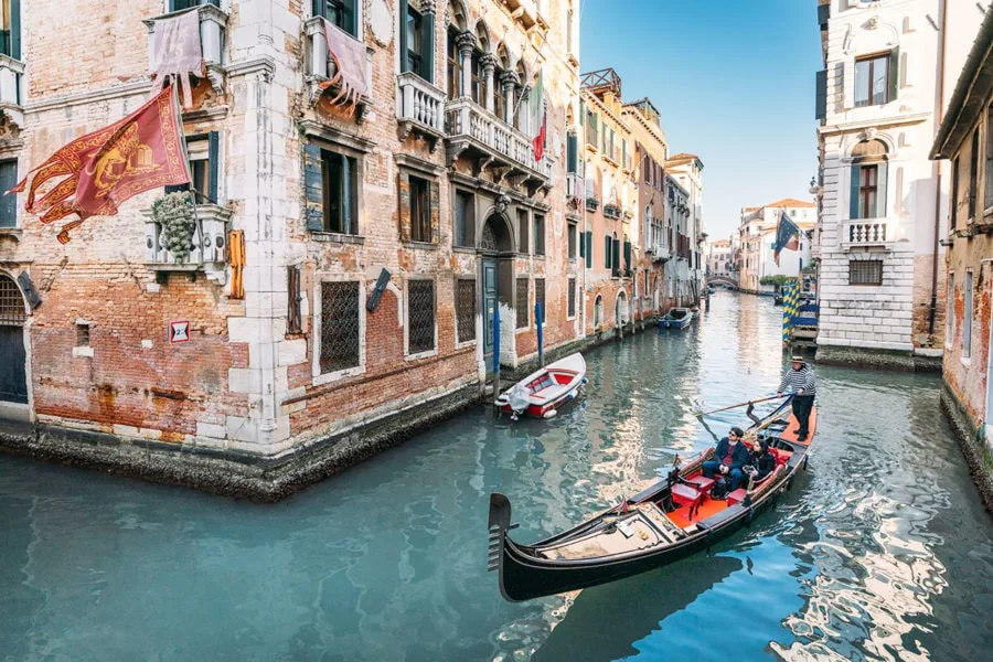 Gondola Floating Down Canal