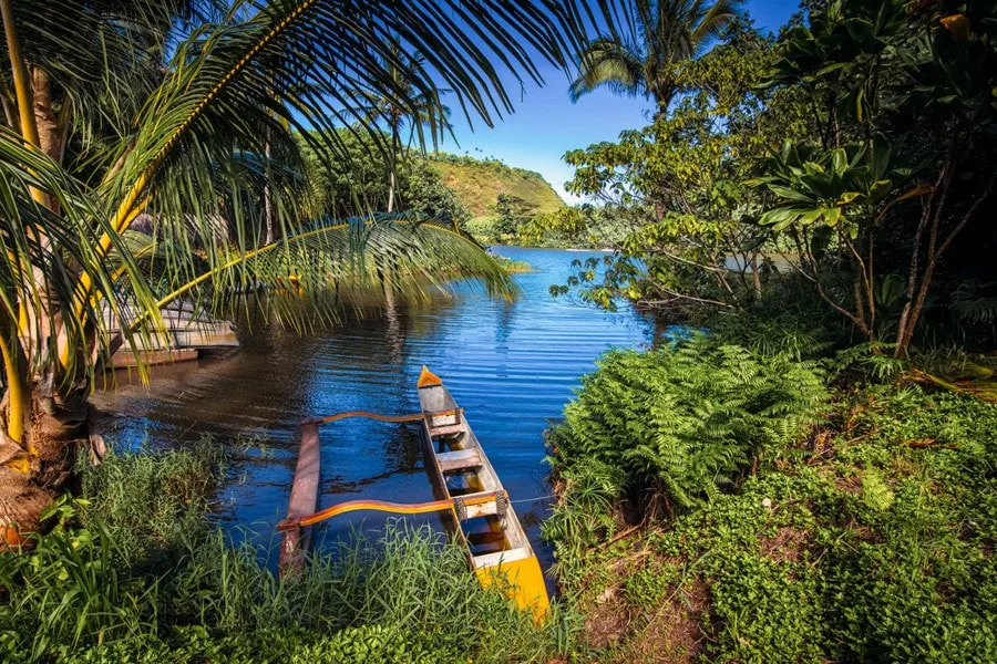 Outrigger Canoe on Wailua River